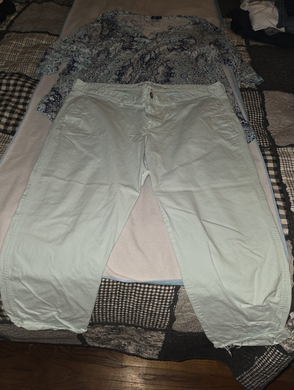 Womens Lightweight Mint Chino Pants
